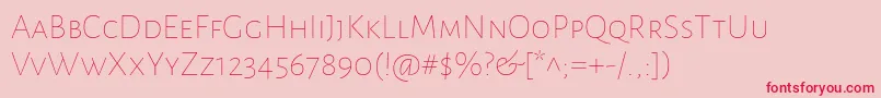 フォントAlegreyasansscThin – ピンクの背景に赤い文字