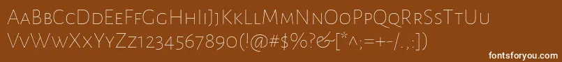 フォントAlegreyasansscThin – 茶色の背景に白い文字