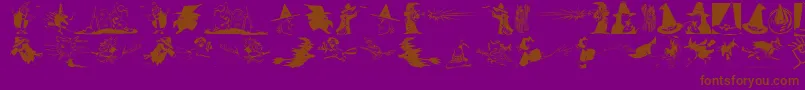 Czcionka Witchesstuff – brązowe czcionki na fioletowym tle