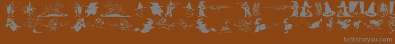 Czcionka Witchesstuff – szare czcionki na brązowym tle