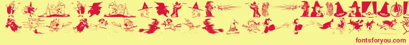 Witchesstuff Font – Red Fonts on Yellow Background