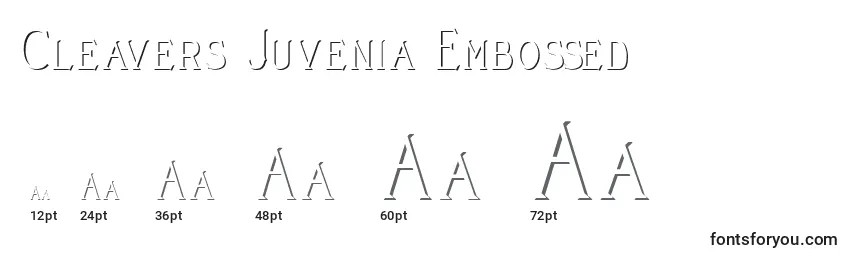 Cleavers Juvenia Embossed Font Sizes