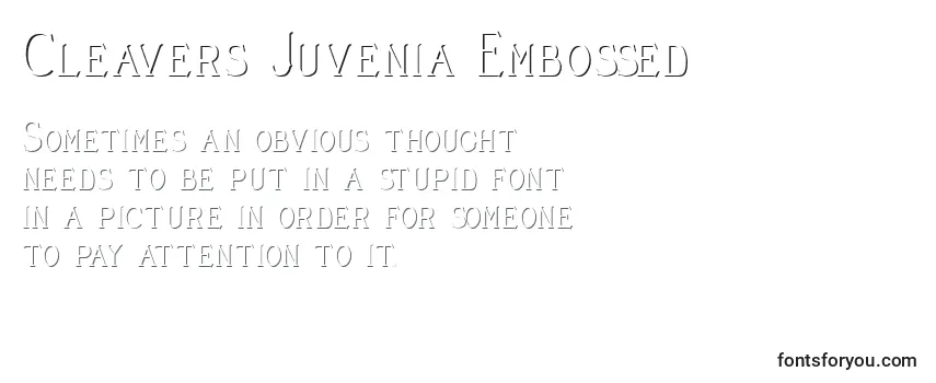 Überblick über die Schriftart Cleavers Juvenia Embossed