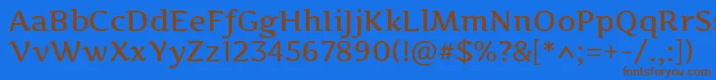 Czcionka ArtifikaMedium – brązowe czcionki na niebieskim tle