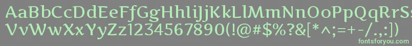 フォントArtifikaMedium – 灰色の背景に緑のフォント