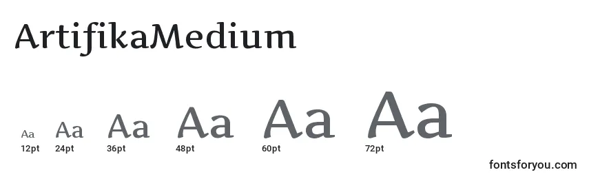 Размеры шрифта ArtifikaMedium