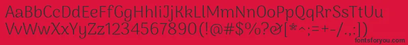 ArimakoshiLight Font – Black Fonts on Red Background