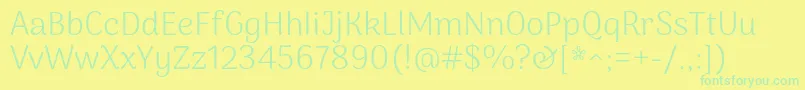 ArimakoshiLight-Schriftart – Grüne Schriften auf gelbem Hintergrund