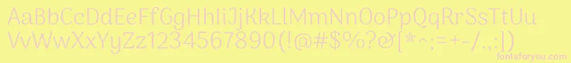 ArimakoshiLight Font – Pink Fonts on Yellow Background