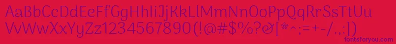 フォントArimakoshiLight – 赤い背景に紫のフォント