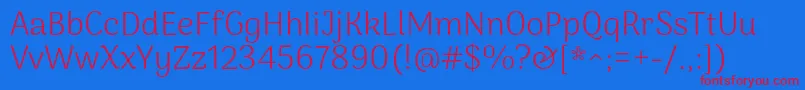 ArimakoshiLight Font – Red Fonts on Blue Background
