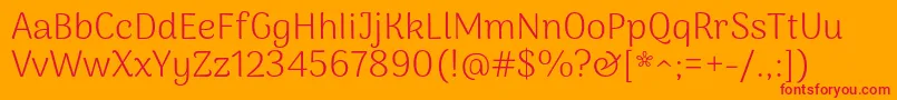 ArimakoshiLight Font – Red Fonts on Orange Background