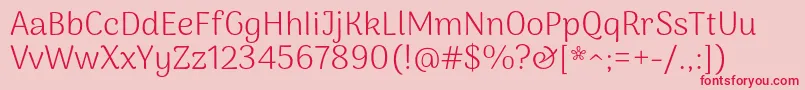 フォントArimakoshiLight – ピンクの背景に赤い文字