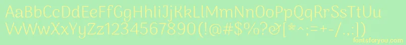 More about ArimakoshiLight Font ArimakoshiLight Font – Yellow Fonts on Green Background