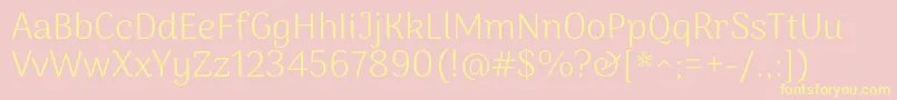 ArimakoshiLight Font – Yellow Fonts on Pink Background
