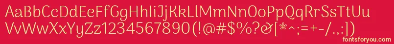 ArimakoshiLight Font – Yellow Fonts on Red Background