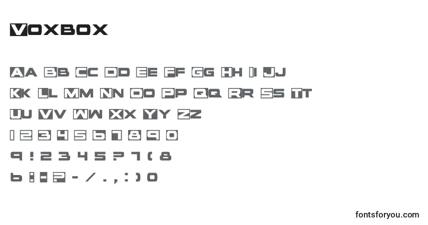 Fuente Voxbox - alfabeto, números, caracteres especiales