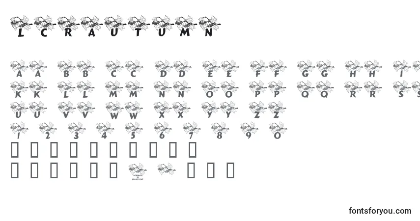 Schriftart LcrAutumn – Alphabet, Zahlen, spezielle Symbole