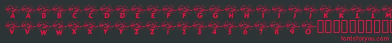 フォントLcrAutumn – 黒い背景に赤い文字