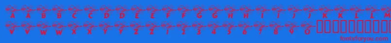 LcrAutumn Font – Red Fonts on Blue Background