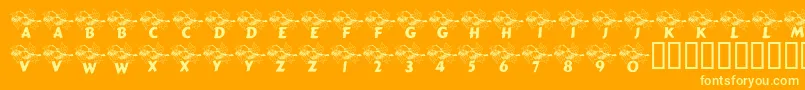 LcrAutumn Font – Yellow Fonts on Orange Background
