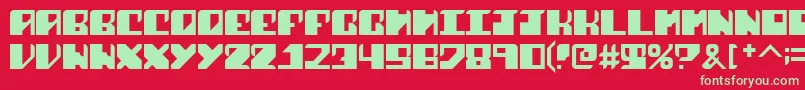 SharkFins Font – Green Fonts on Red Background