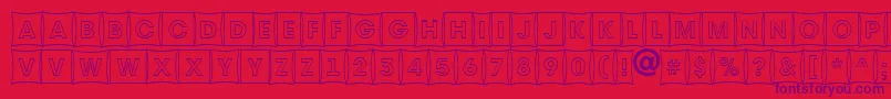 Avante9-Schriftart – Violette Schriften auf rotem Hintergrund