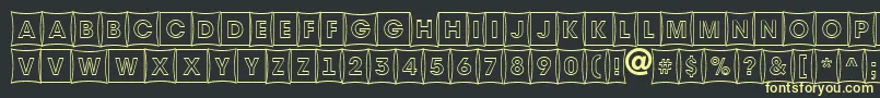 Avante9 Font – Yellow Fonts on Black Background