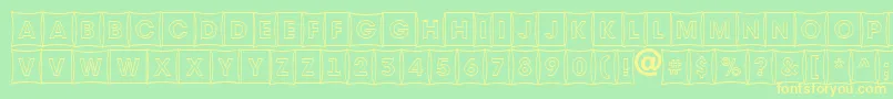 Avante9-Schriftart – Gelbe Schriften auf grünem Hintergrund