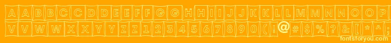 Avante9 Font – Yellow Fonts on Orange Background