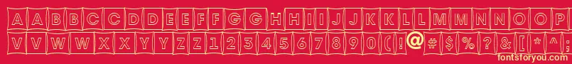 Avante9 Font – Yellow Fonts on Red Background