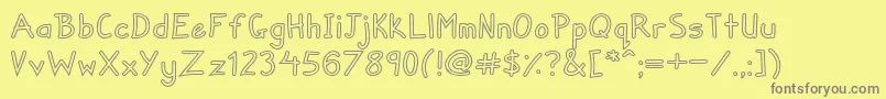 ZueyhandwritingOutlines Font – Gray Fonts on Yellow Background