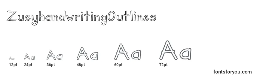 ZueyhandwritingOutlines Font Sizes
