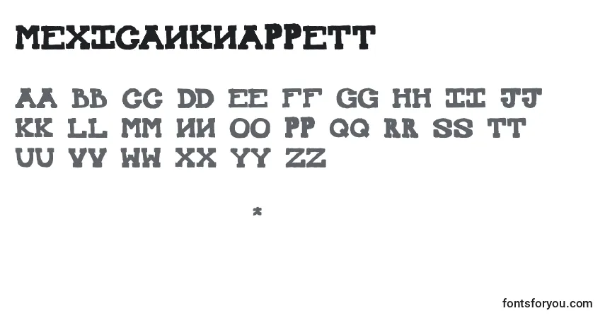 MexicanKnappettフォント–アルファベット、数字、特殊文字