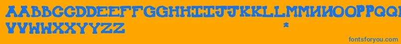 MexicanKnappett Font – Blue Fonts on Orange Background