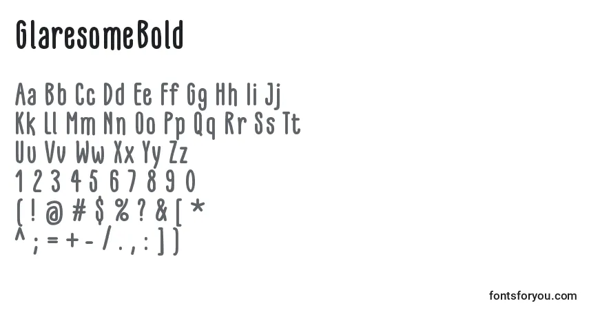 Schriftart GlaresomeBold – Alphabet, Zahlen, spezielle Symbole
