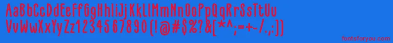 GlaresomeBold Font – Red Fonts on Blue Background