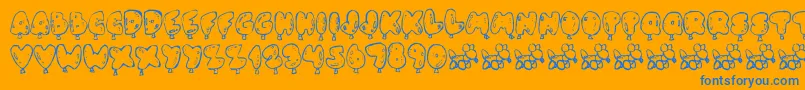 OhBalloney Font – Blue Fonts on Orange Background