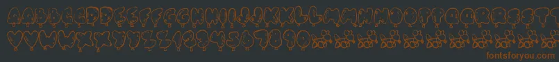 OhBalloney-fontti – ruskeat fontit mustalla taustalla