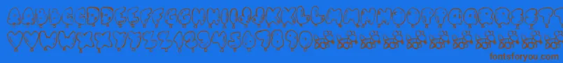 OhBalloney Font – Brown Fonts on Blue Background