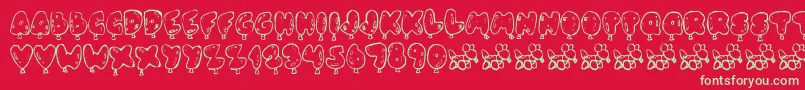 OhBalloney Font – Green Fonts on Red Background