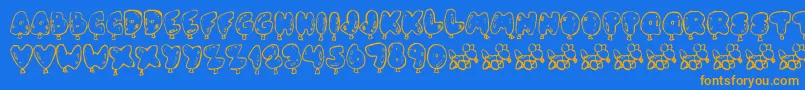 OhBalloney Font – Orange Fonts on Blue Background