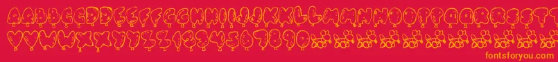 OhBalloney Font – Orange Fonts on Red Background