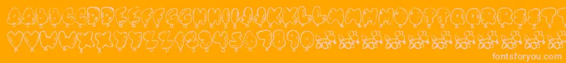 OhBalloney Font – Pink Fonts on Orange Background