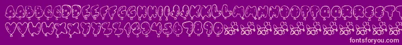 OhBalloney Font – Pink Fonts on Purple Background