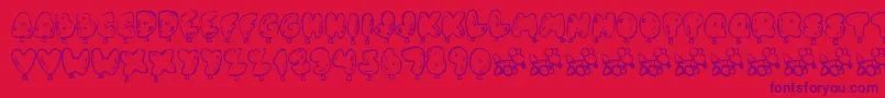 OhBalloney Font – Purple Fonts on Red Background