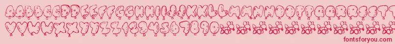 OhBalloney Font – Red Fonts on Pink Background