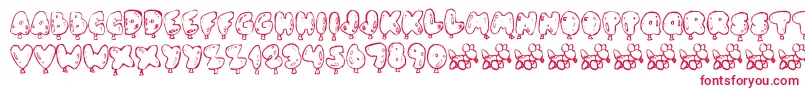 OhBalloney Font – Red Fonts on White Background