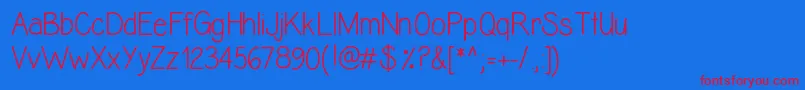 AlexisMarie Font – Red Fonts on Blue Background