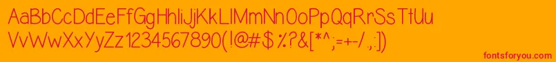 AlexisMarie Font – Red Fonts on Orange Background